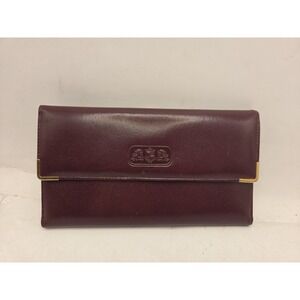 Buxton Heiress Burgundy Leather Organizer Wallet Clutch Anline Goatskin